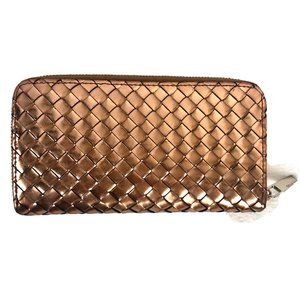 Deux Lux Copper Woven Zip Around Large Wallet